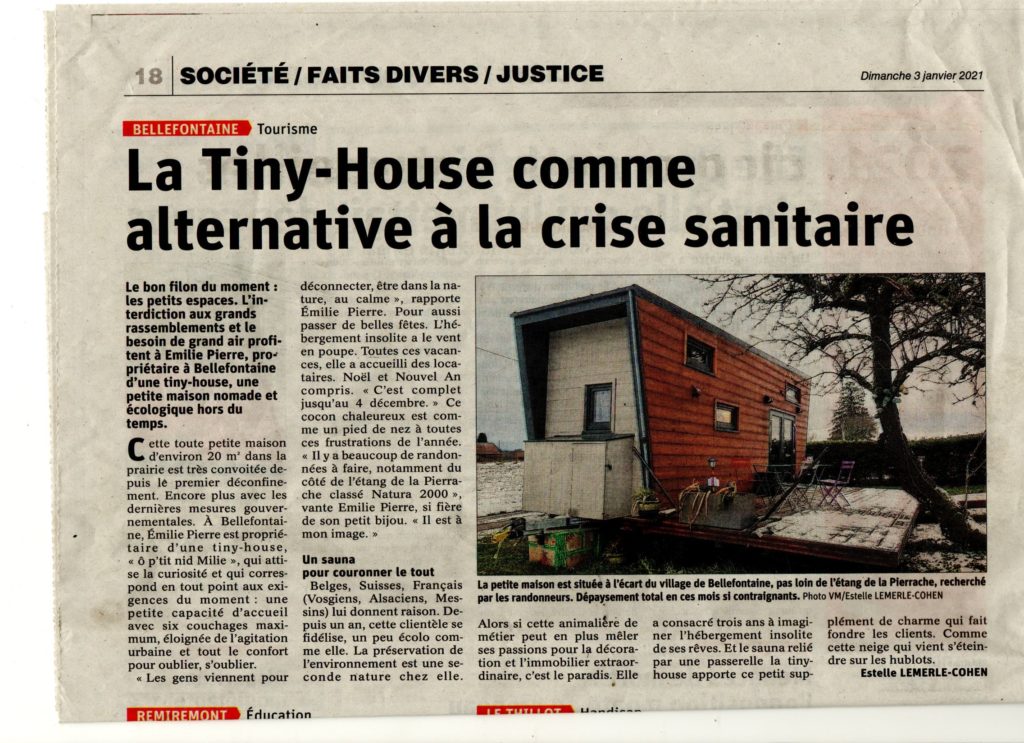 Article de journal - Tiny house vosges